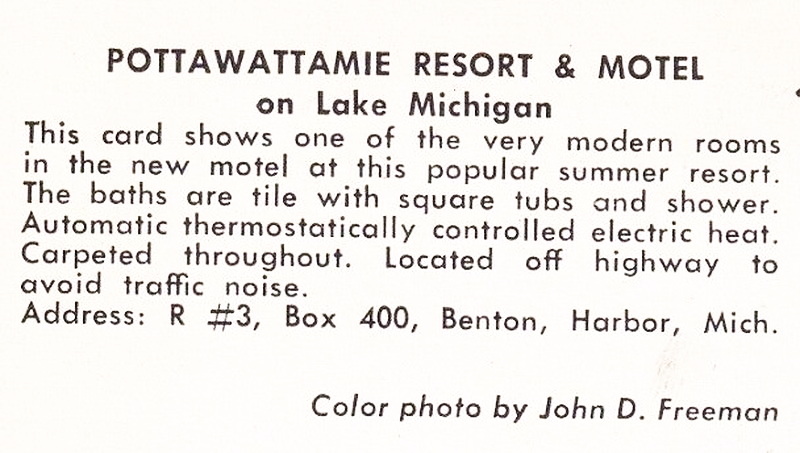 Pottawattamie Resort Motel - Vintage Postcard (newer photo)